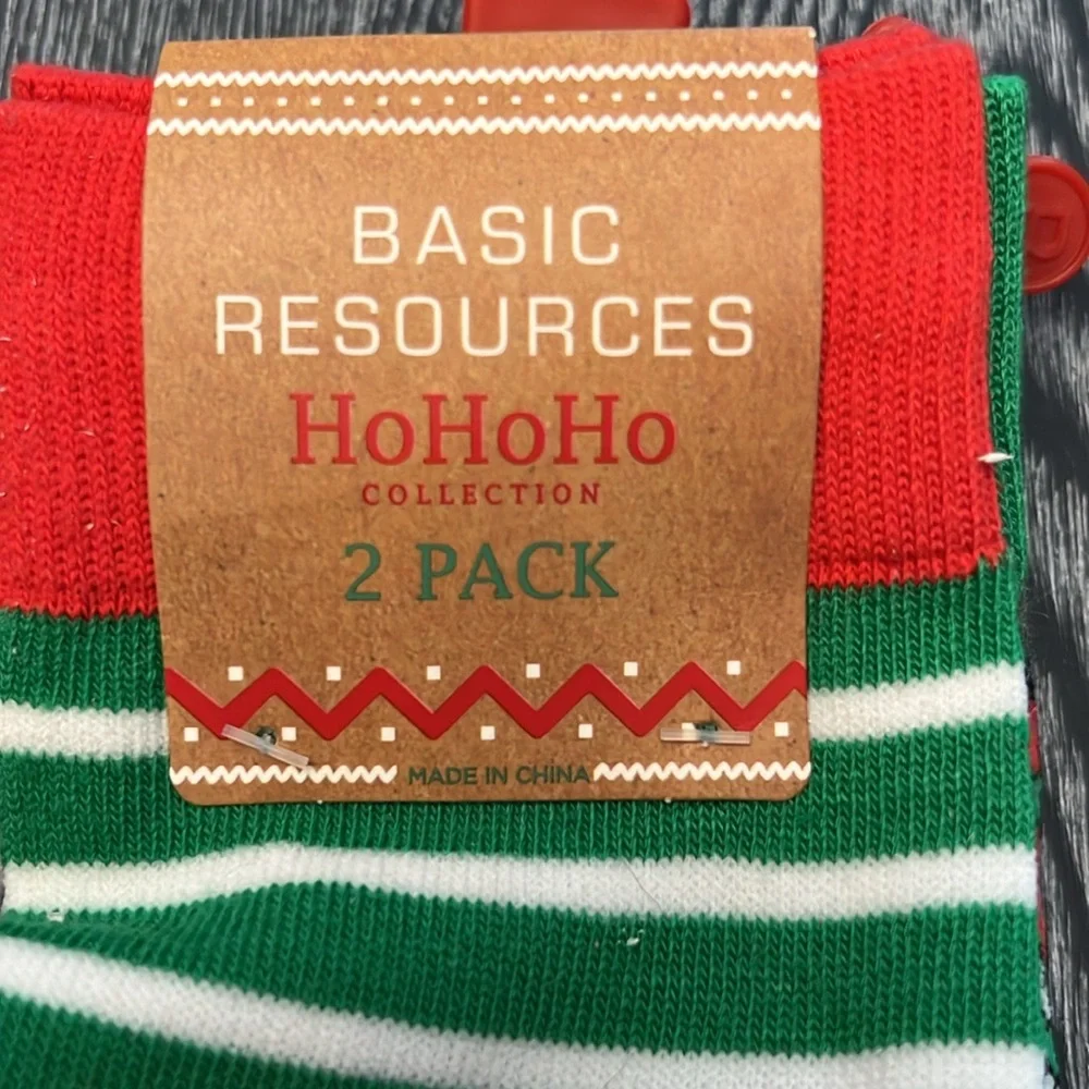 Basic Resources HoHoHo Christmas/Holiday Sock Collection- 2 pair